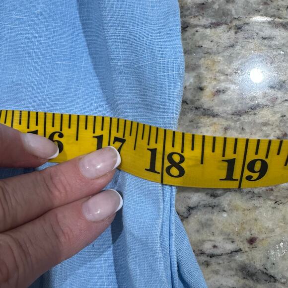 Gap Women's Linen Sleeveless Fit and Flare Dress in Light Blue Size 14 - Picture 7 of 9